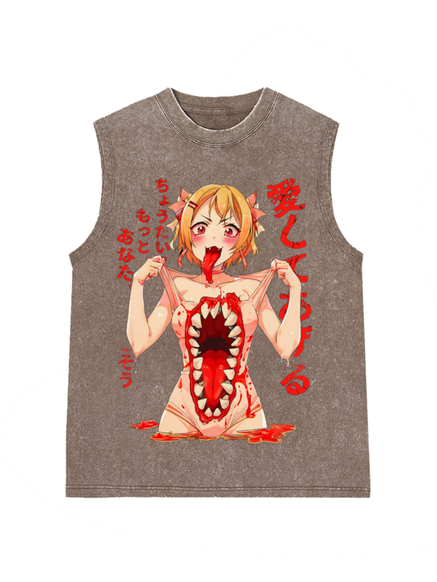Love Devours All Washed Tank Top