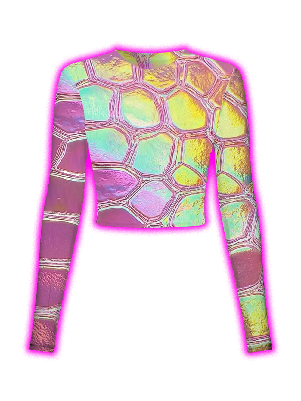 Liquid Prism Futuristic Iridescent Mesh Top