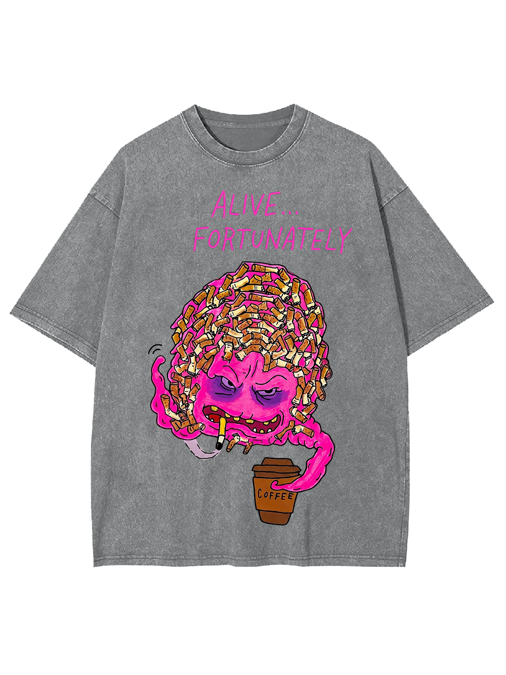 ALIVE FORTUNATELY Washed Tshirt