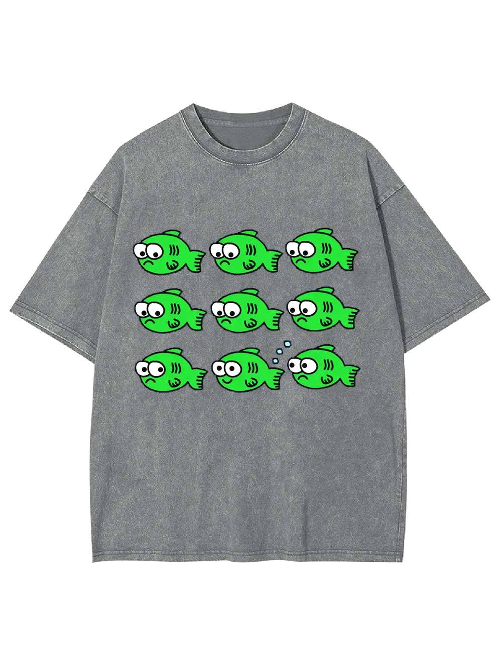School of Quirky Fish Washed Tshirt