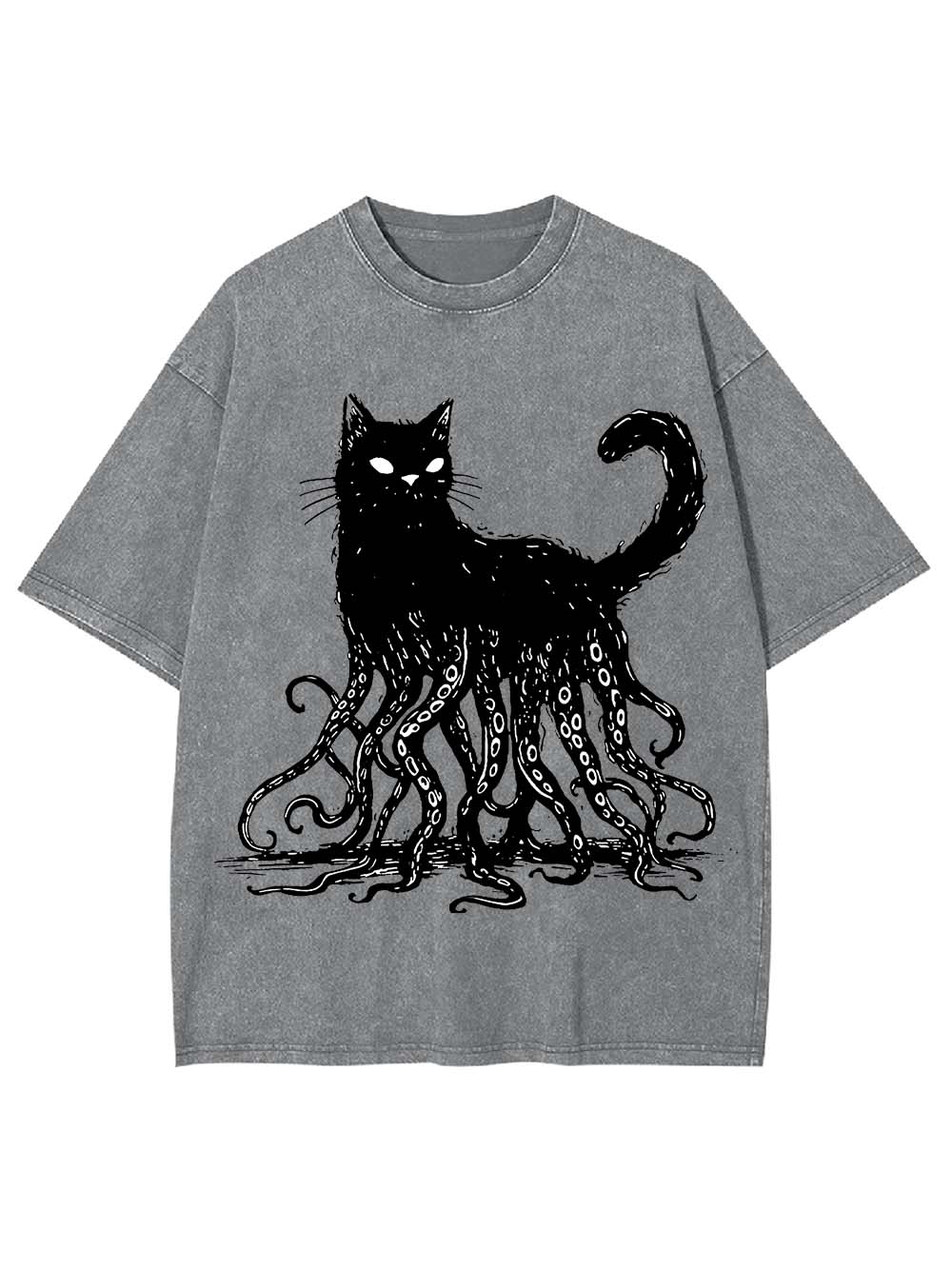 Octopus Tentacle Cat Washed Tshirt
