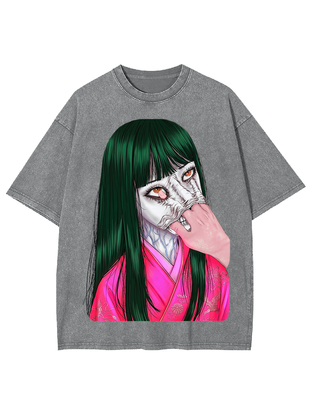 Horror & Thriller Kimono Girl Washed Tshirt