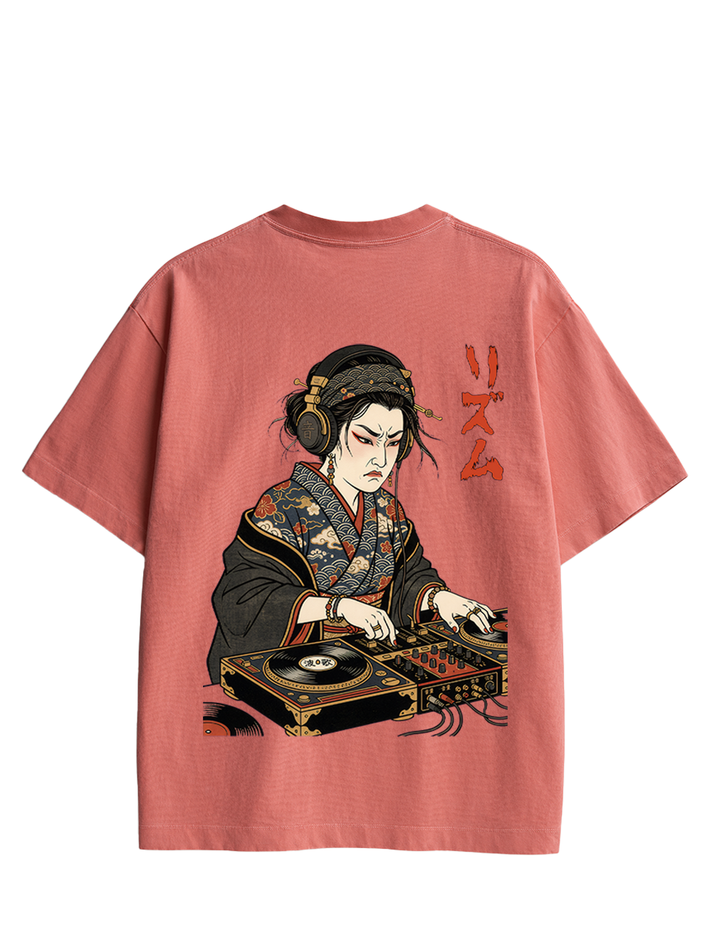 GEISHA DJ RHYTHM DOUBLE SIDED PRINT WASHED TSHIRT