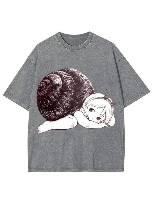 Snail Girl Washed Tshirt