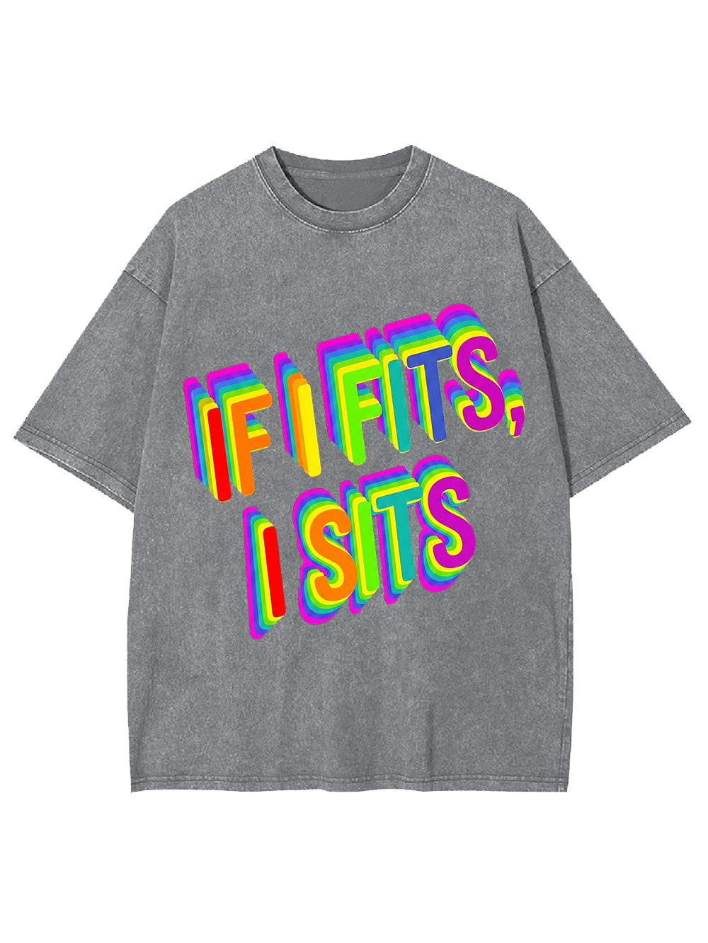 IF I FITS, I SITS WASHED TSHIRT