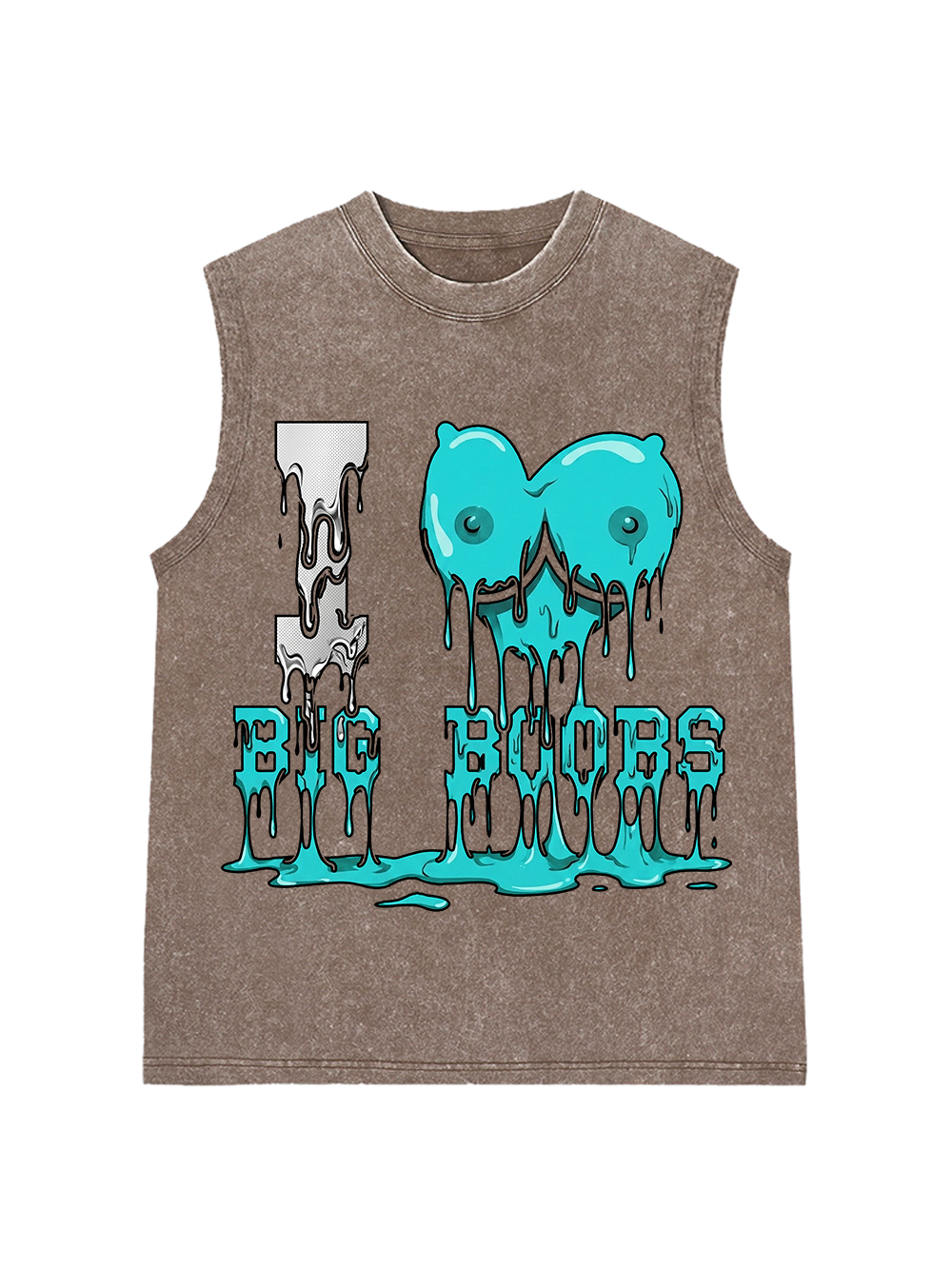 I LOVE BIG BOOBS WASHED TANK TOP