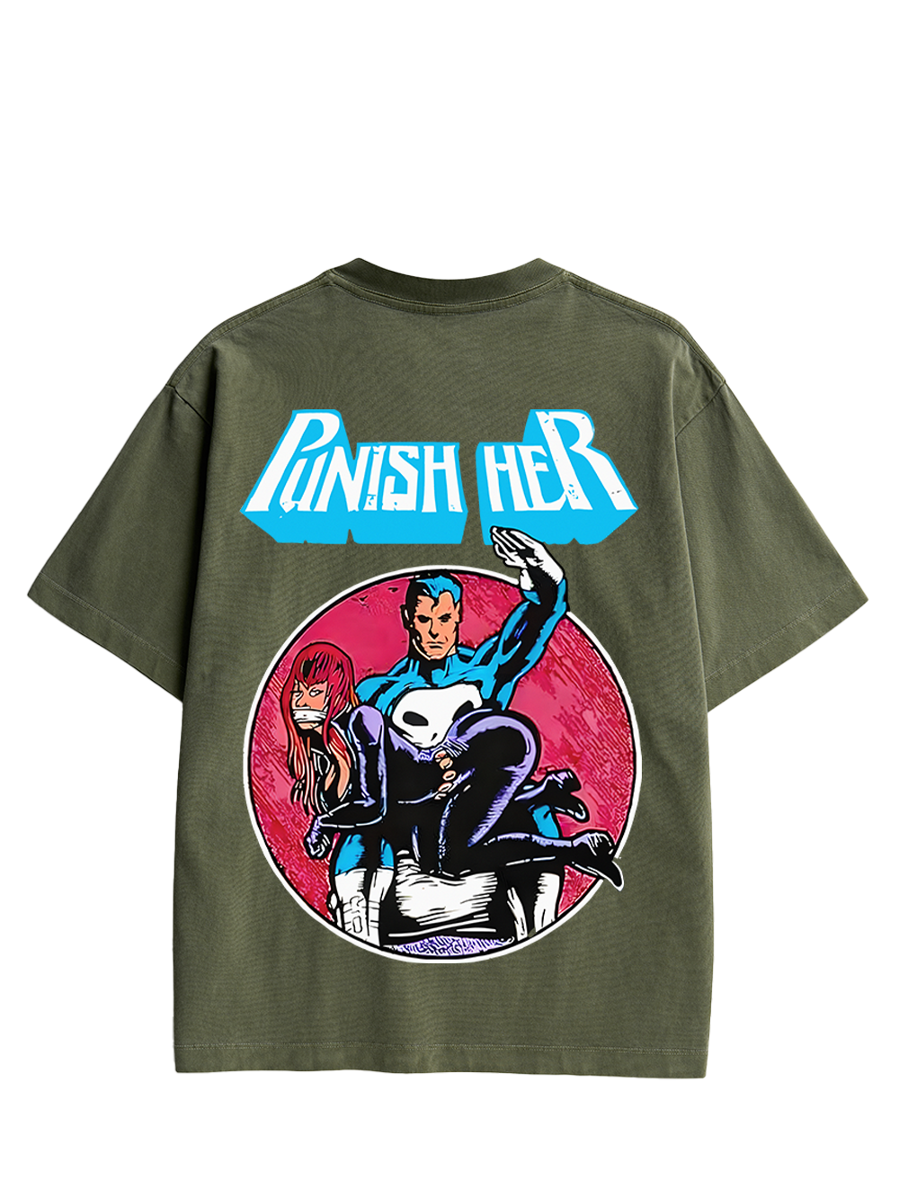 PUNISH HER DOUBLE SIDED PRINT WASHED TSHIRT