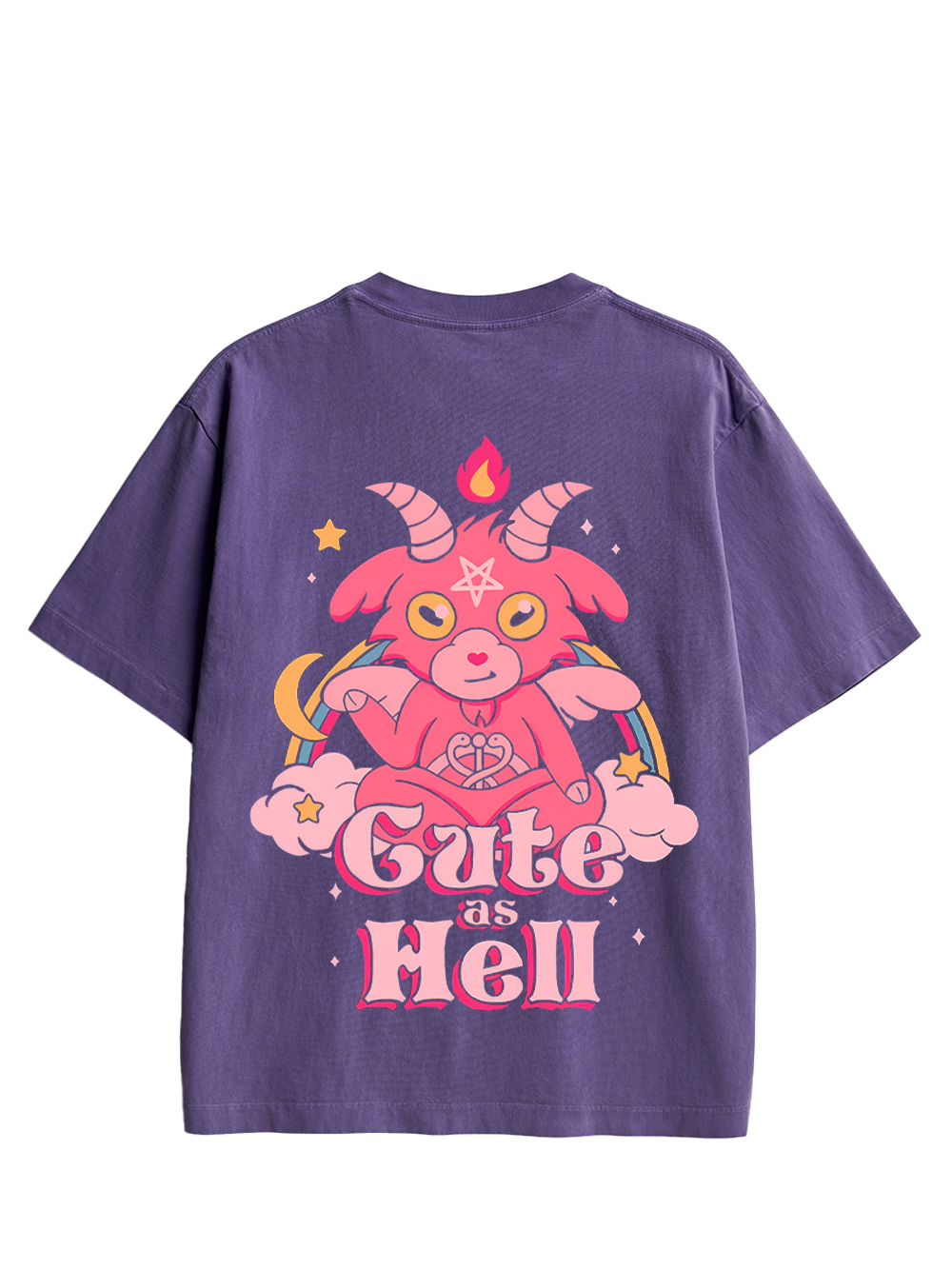 CUTE AS HELL DOUBLE SIDED PRINT WASHED TSHIRT