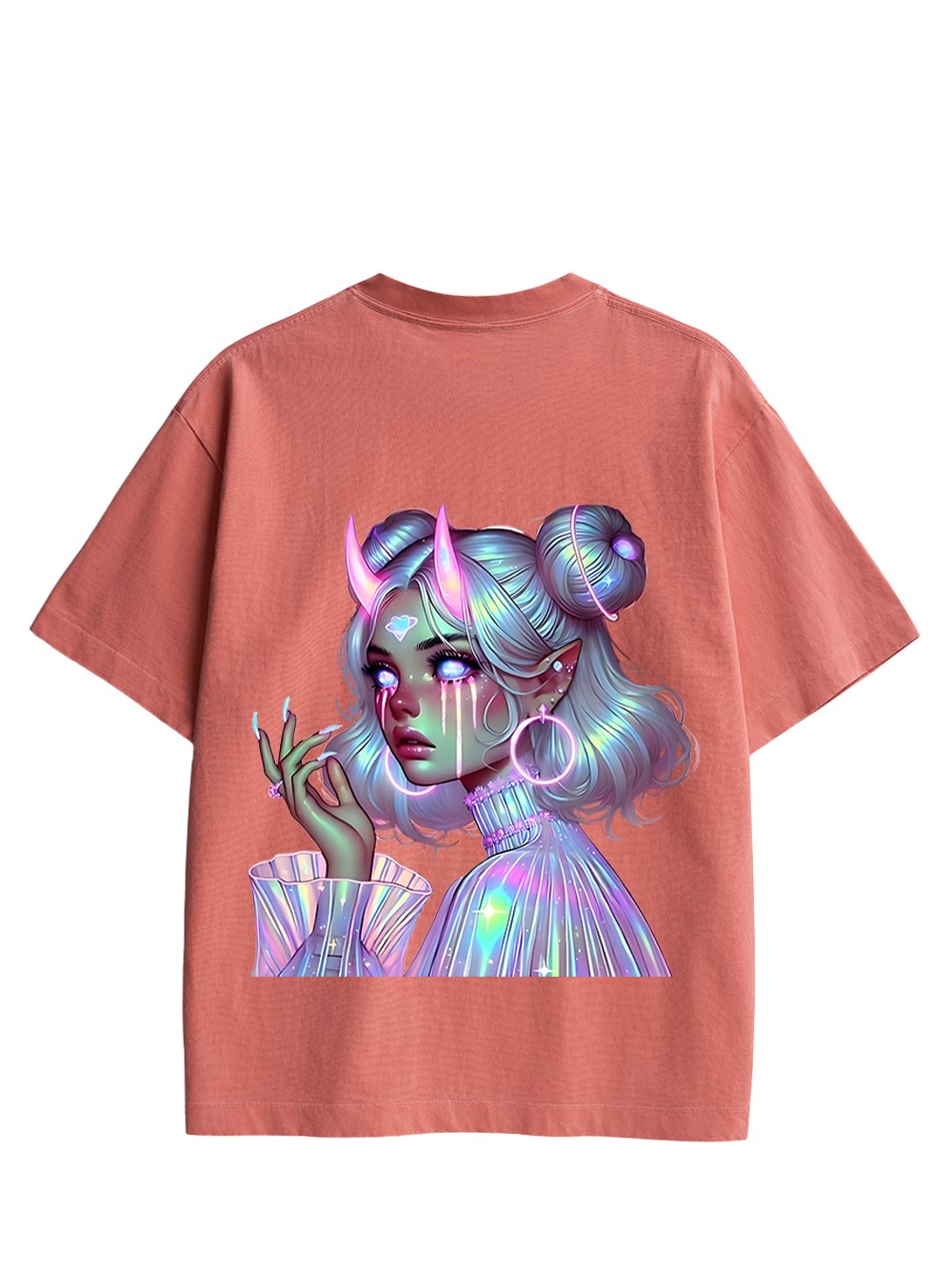 NEON DREAMSCAPE DOUBLE SIDED PRINT WASHED TSHIRT