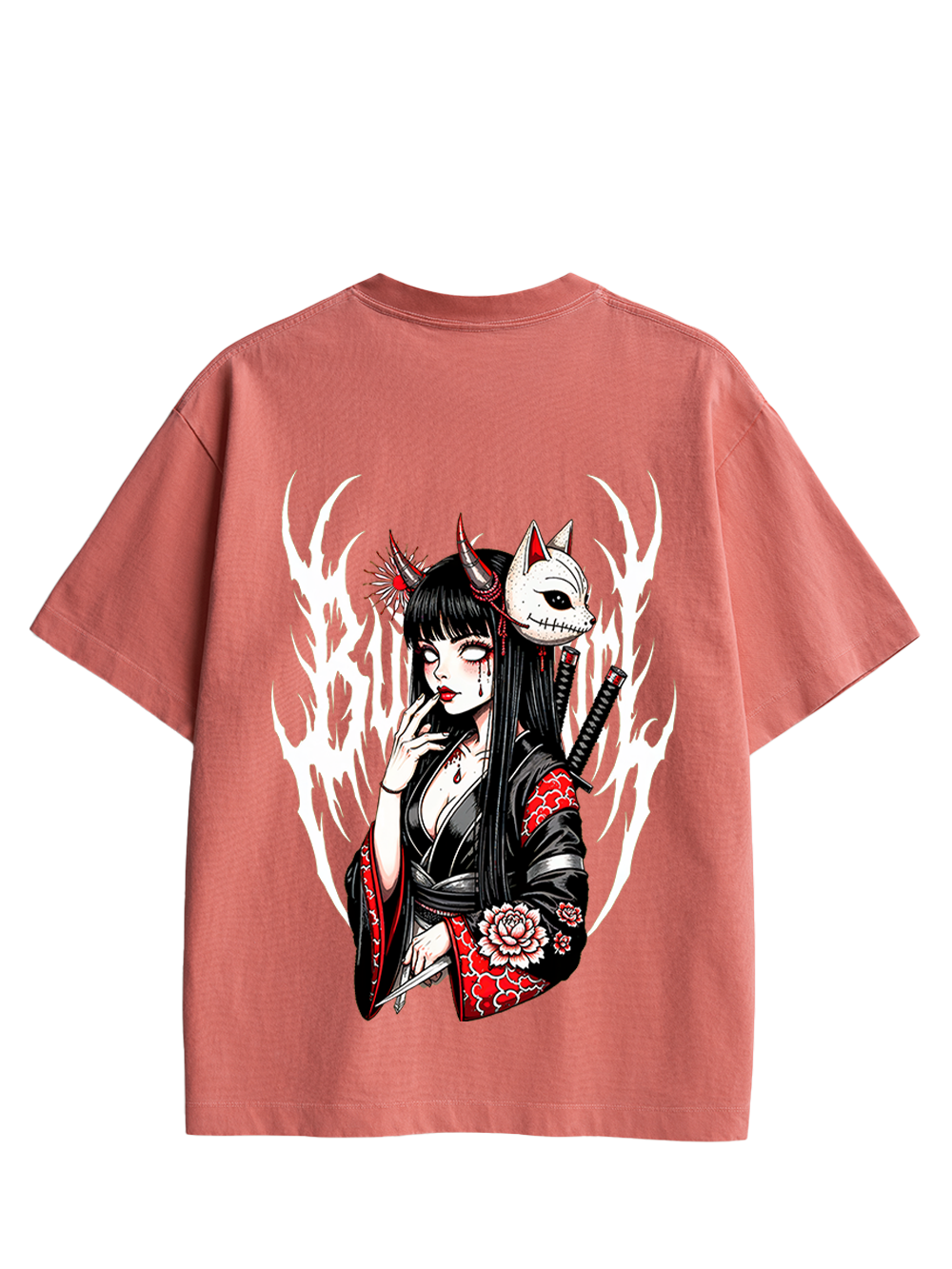 FOX MASK ENCHANTRESS DOUBLE SIDED PRINT WASHED TSHIRT