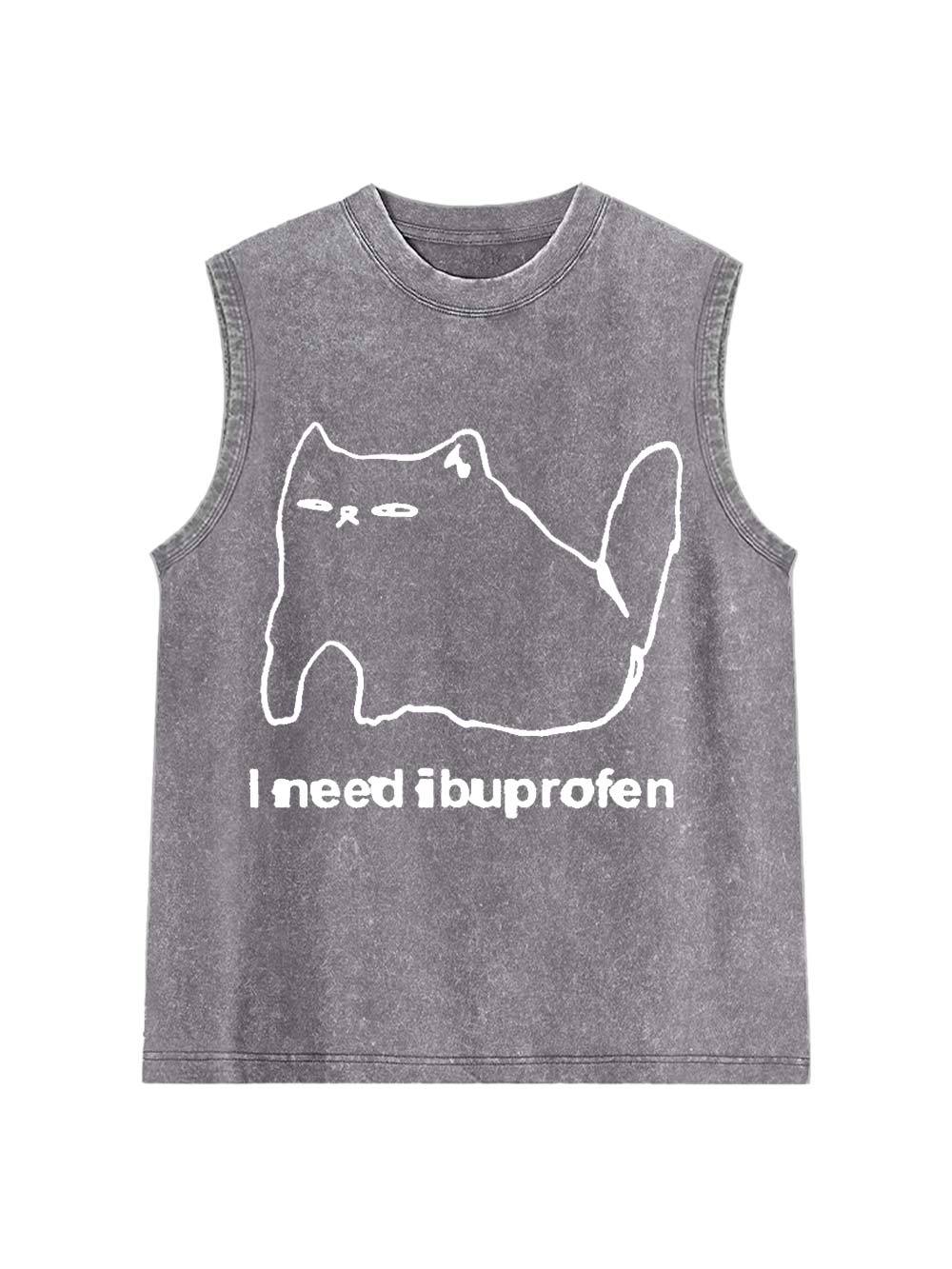 Ibuprofen Cat Washed Tank Top