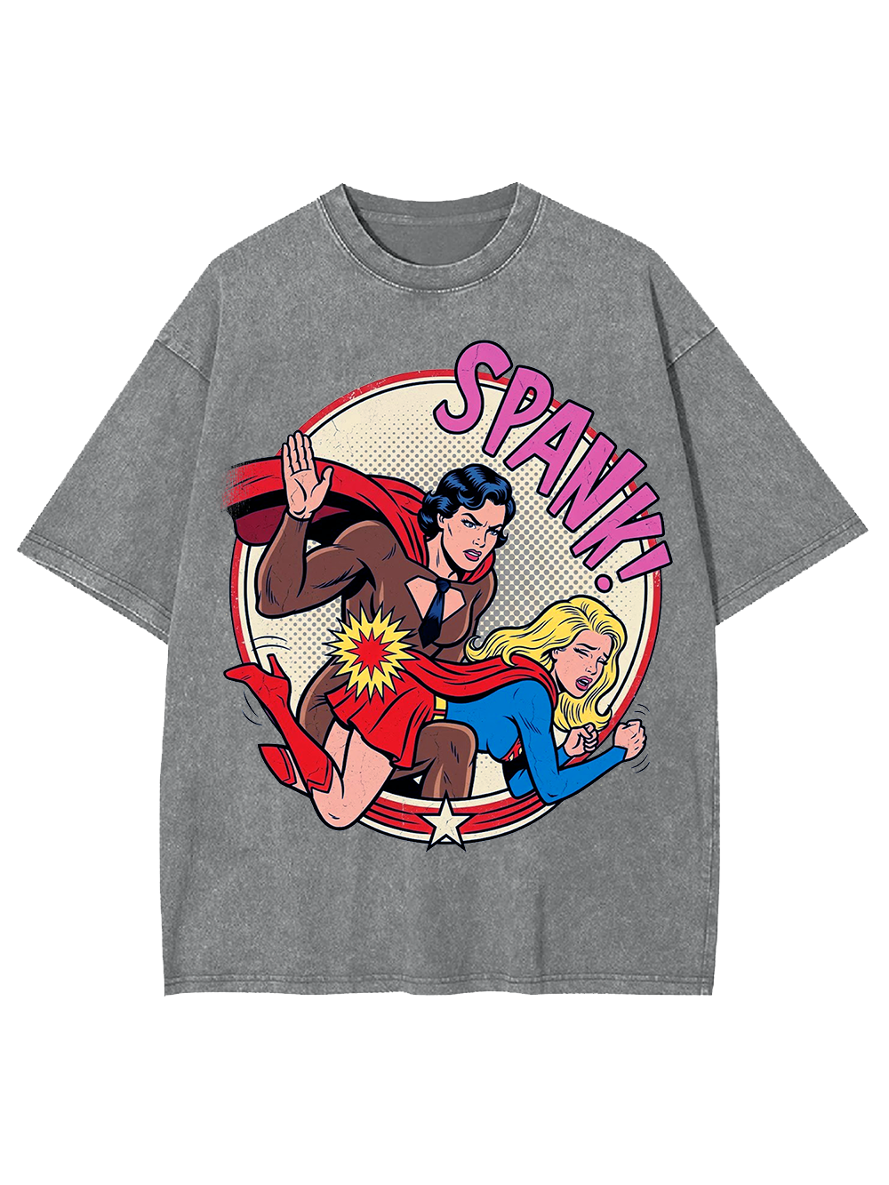SPANK COMIC SUPERHERO WASHED TSHIRT