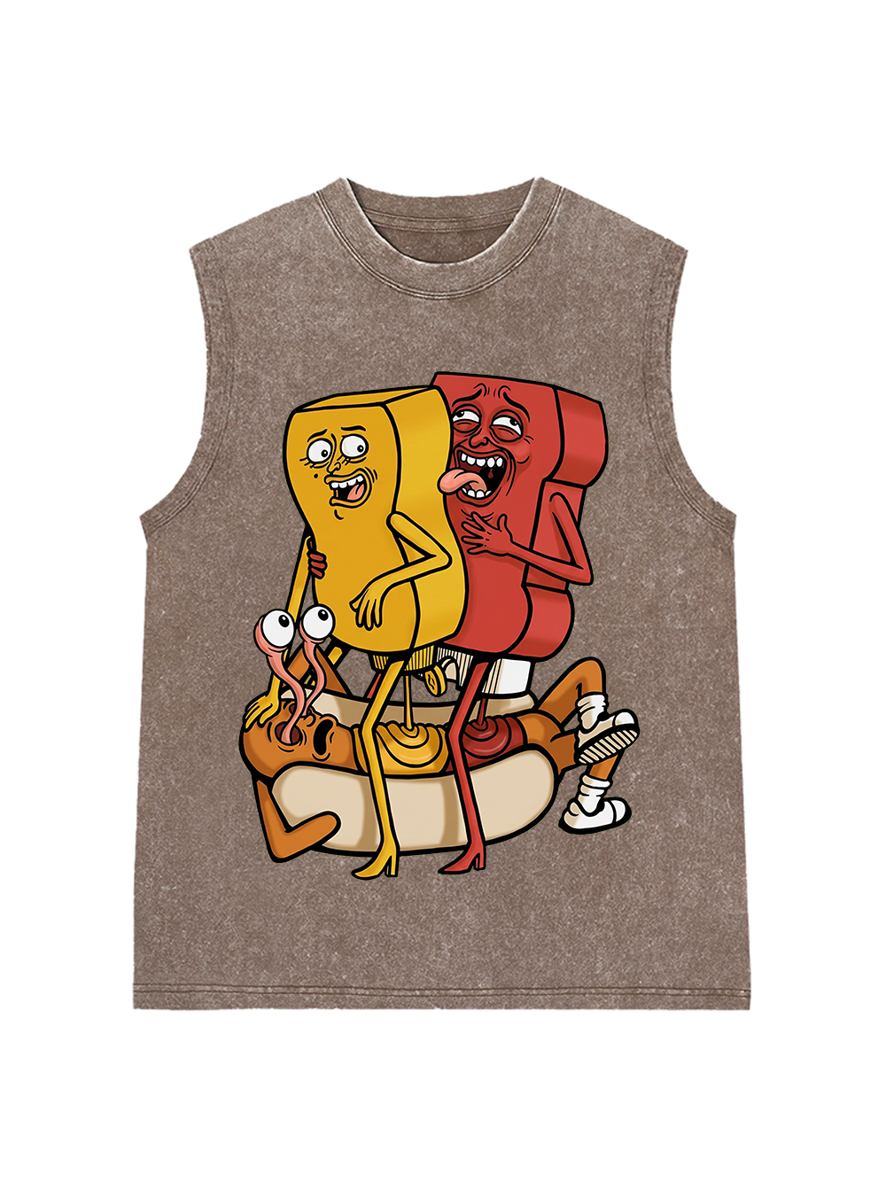 WEIRD FOOD ART WASHED TANK TOP
