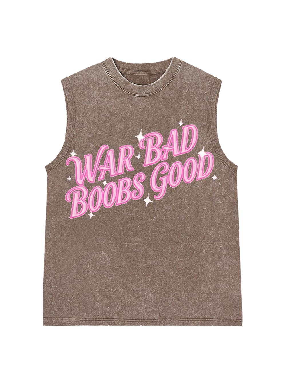 WAR BAD BOOBS GOOD WASHED TANK TOP