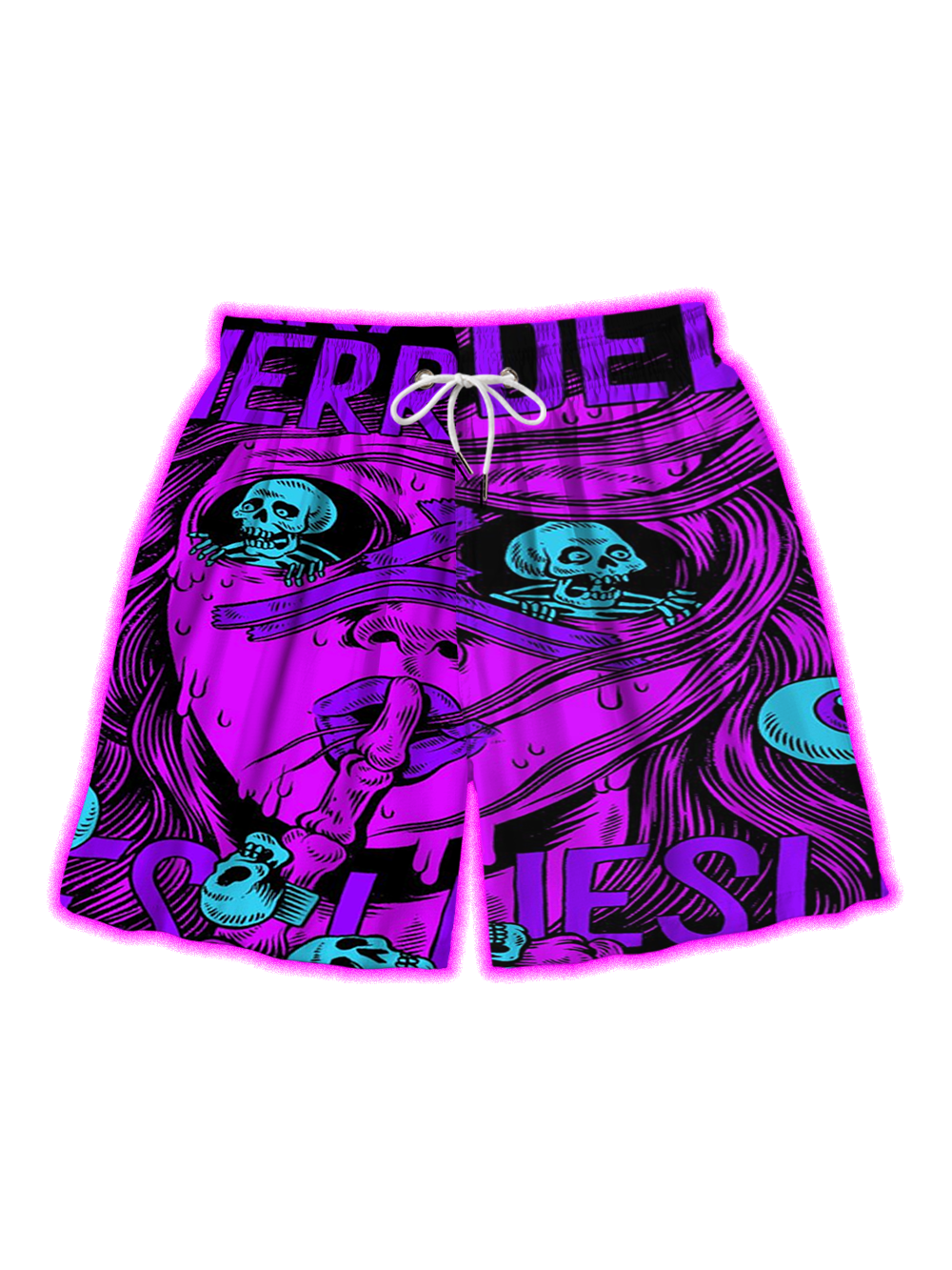 PURPLE DEVIL EYES ALL OVER PRINT SHORTS