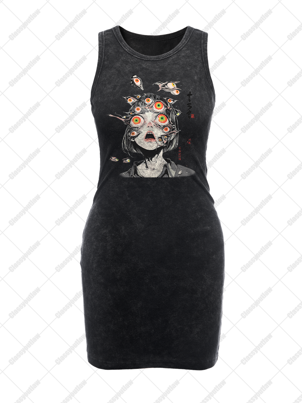 MULTITUDE OF GAZES VINTAGE BODYCON TANK DRESS