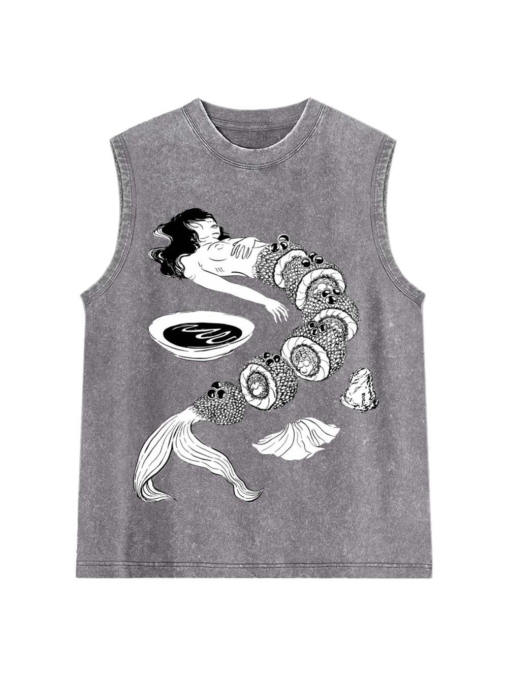 Human Sushi Slices Washed Tank Top