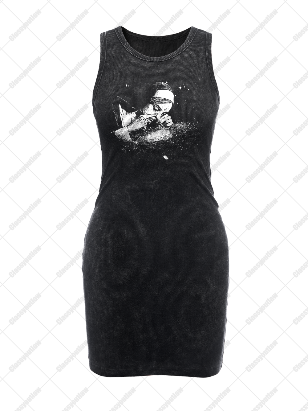 NUN GALAXY VINTAGE BODYCON TANK DRESS