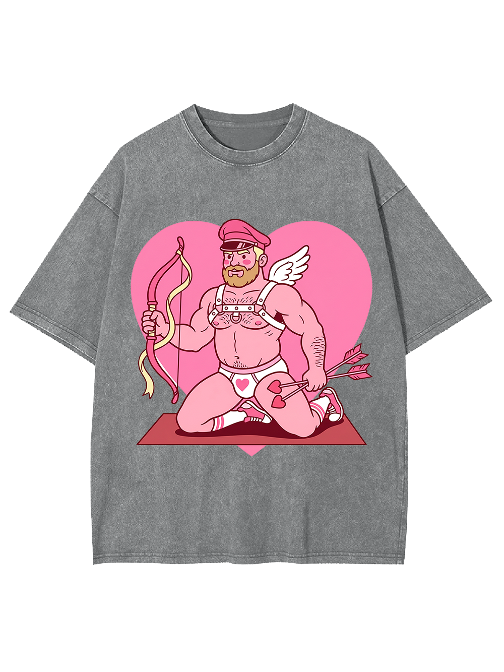 CUPID KNEELING WITH BOW WASHED TSHIRT