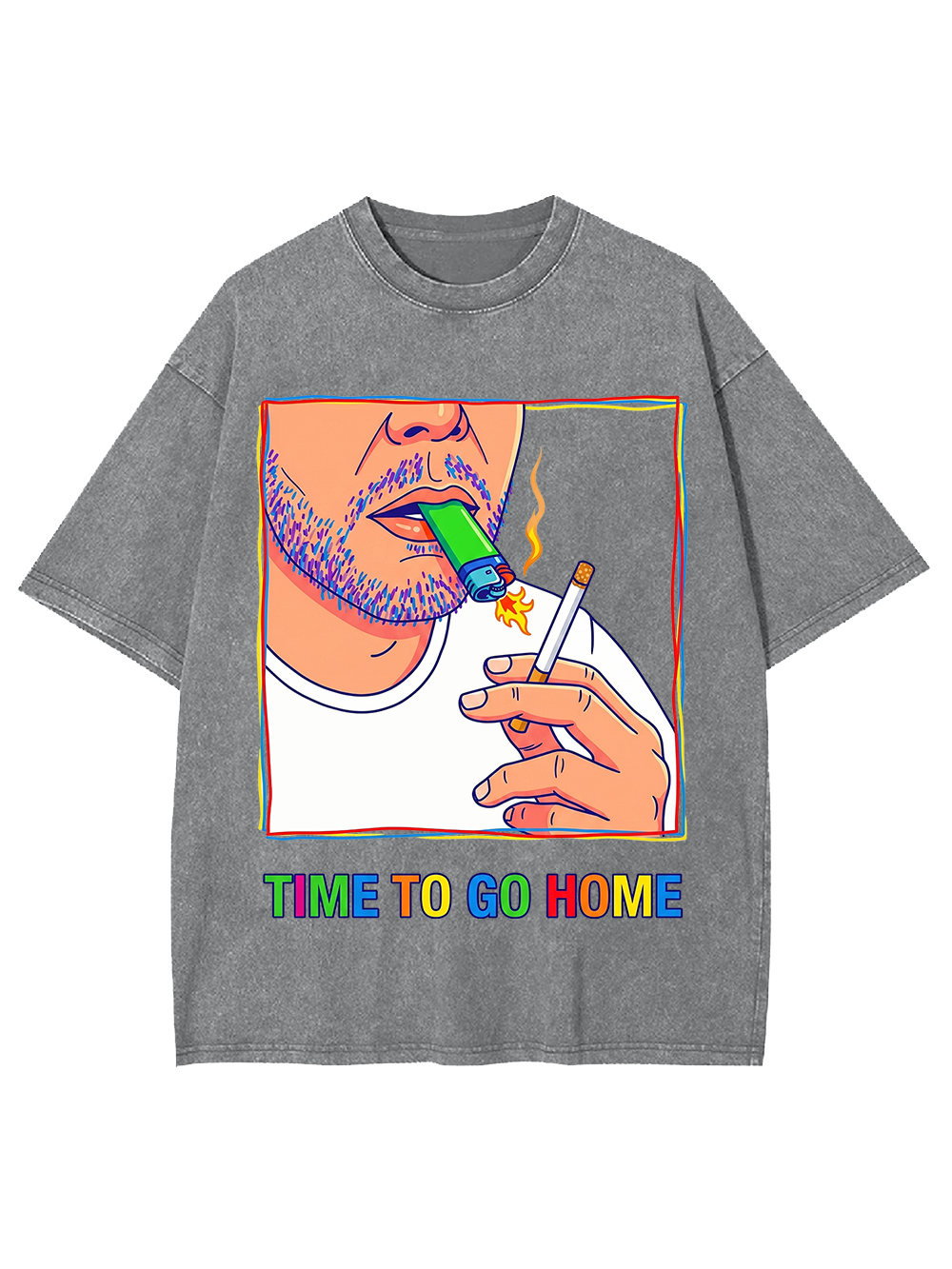 TIME TO GO HOME WASHED TSHIRT