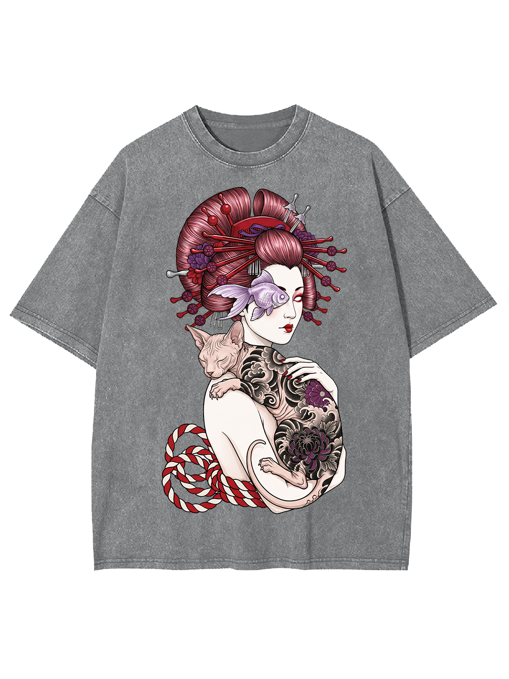TATTOOED SPHYNX DREAM WASHED TSHIRT