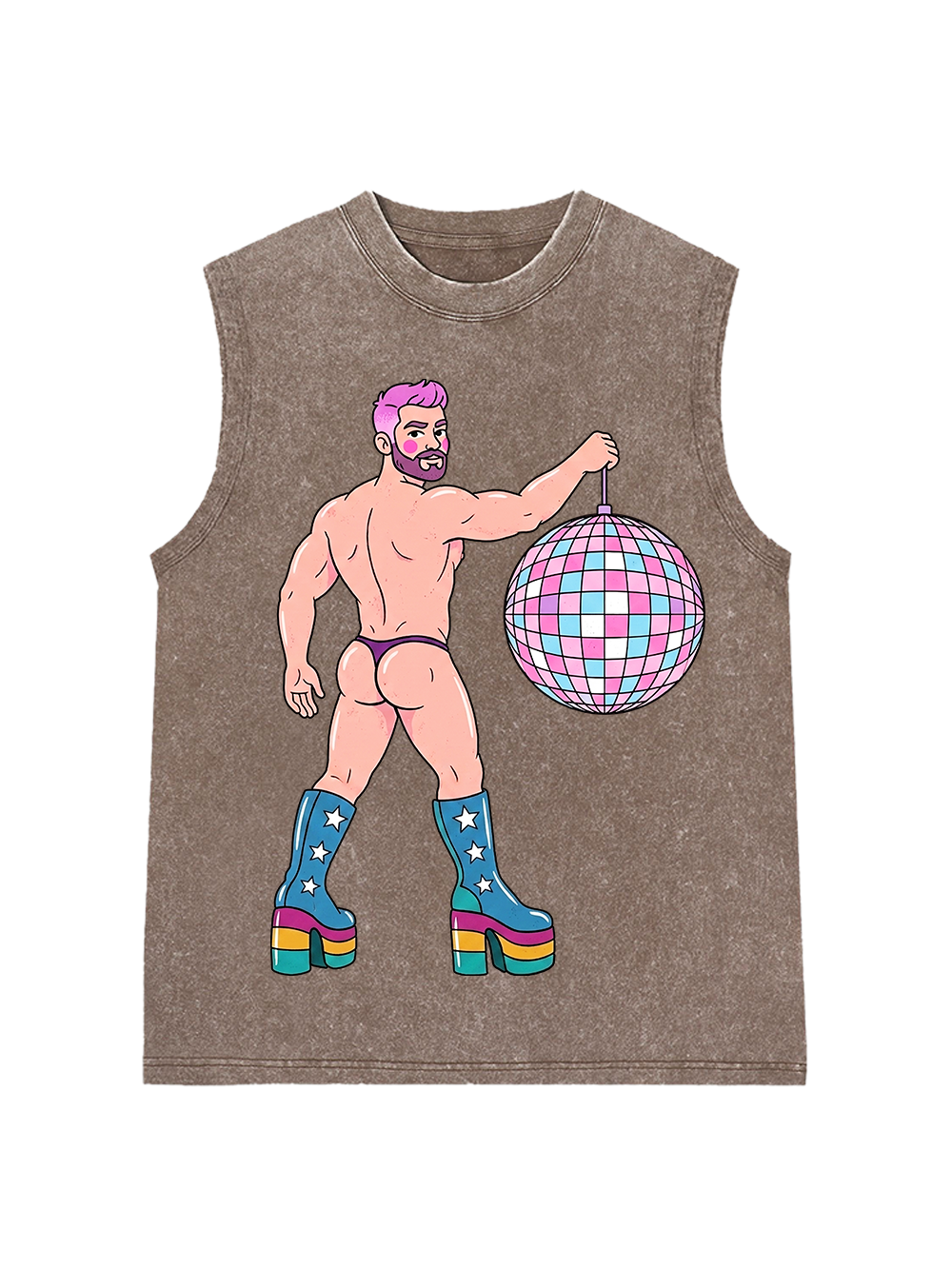 DISCO DIVA DUDE WASHED TANK TOP