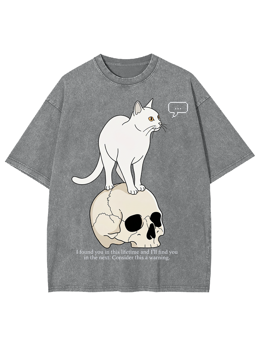 CAT OF MANY LIFETIMES WASHED TSHIRT