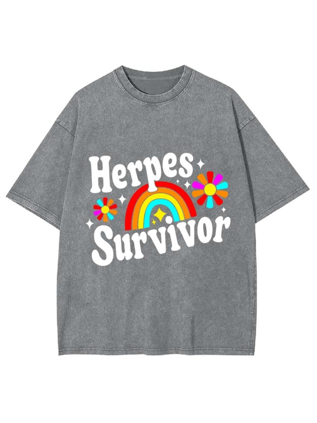 Herpes Survivor Washed Tshirt