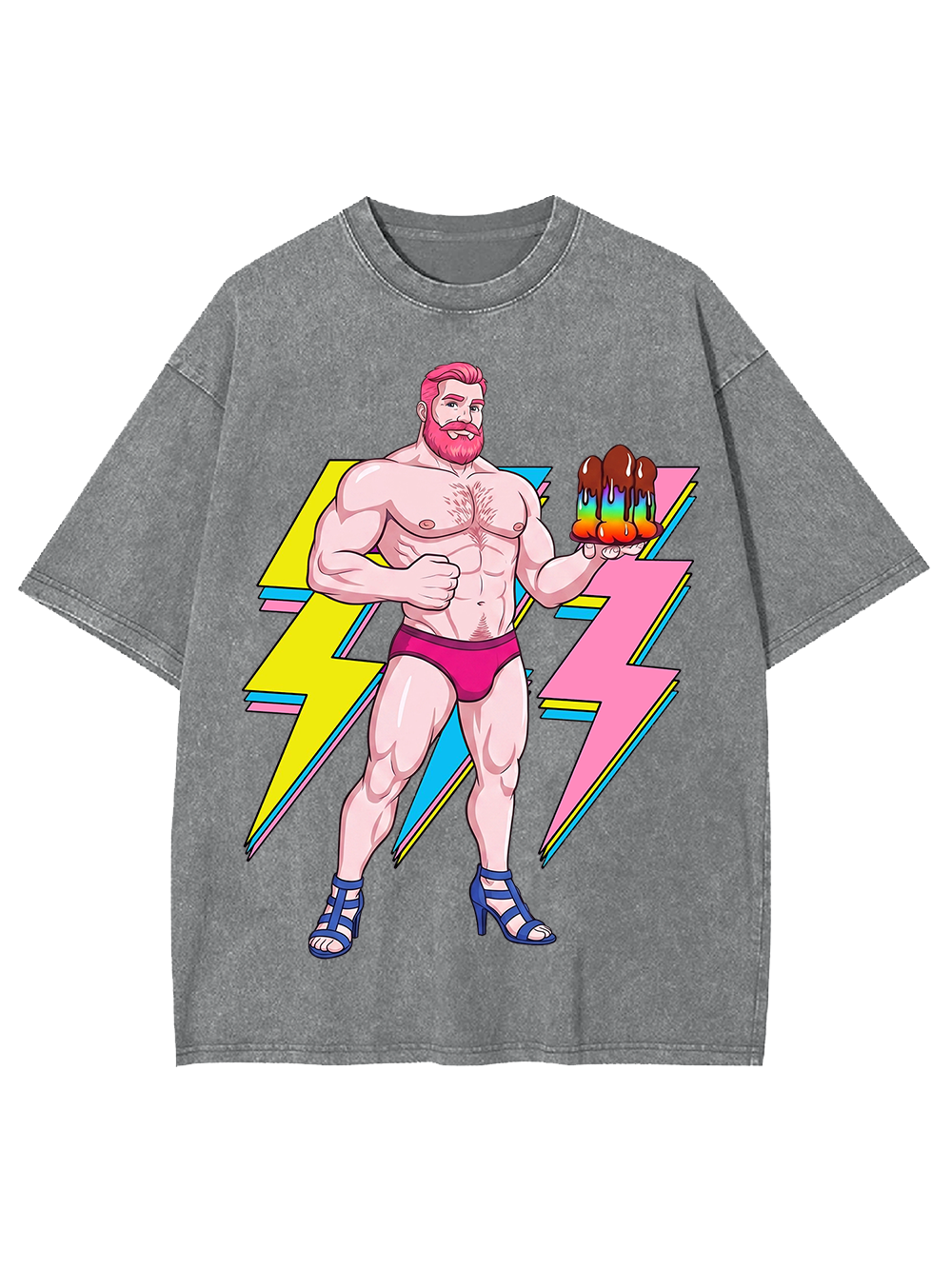 LIGHTNING MUSCLE POP WASHED TSHIRT