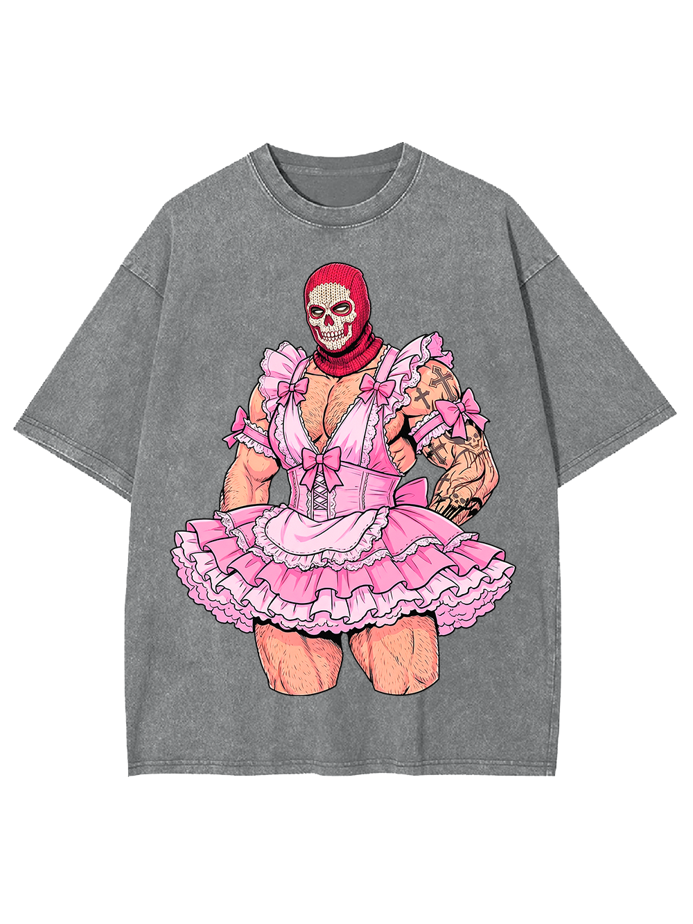PINK MAID MUSCLE DADDY WASHED TSHIRT