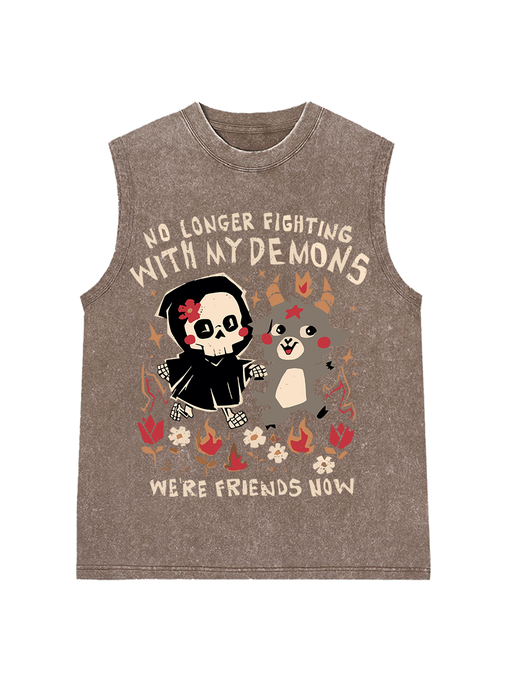 FRIENDS WITH MY DEMONS WASHED TANK TOP