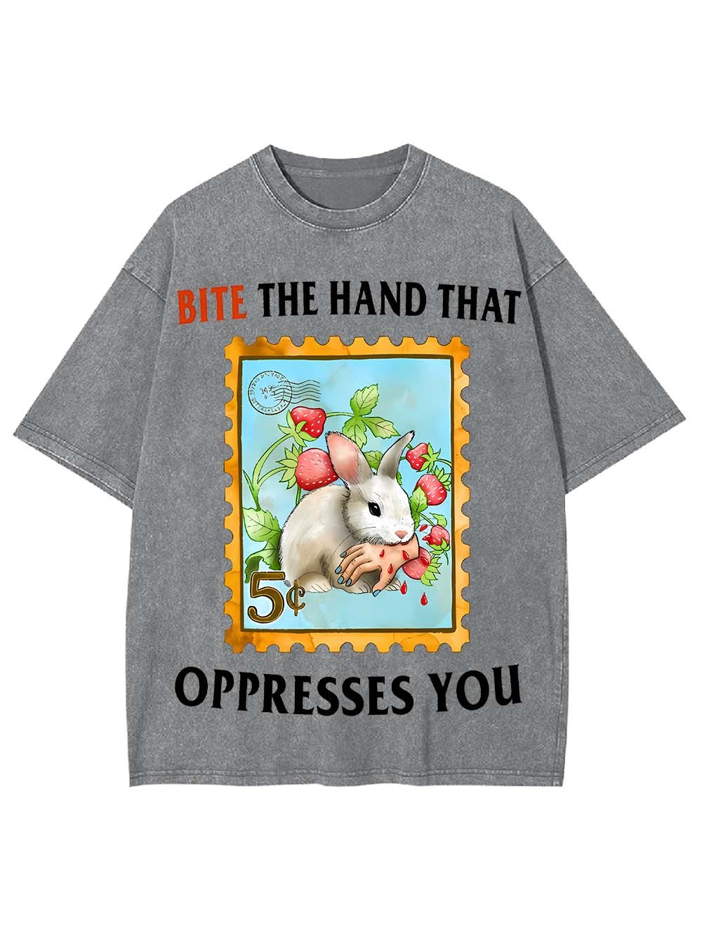 Bite The Hand That Oppresses You Washed Tshirt