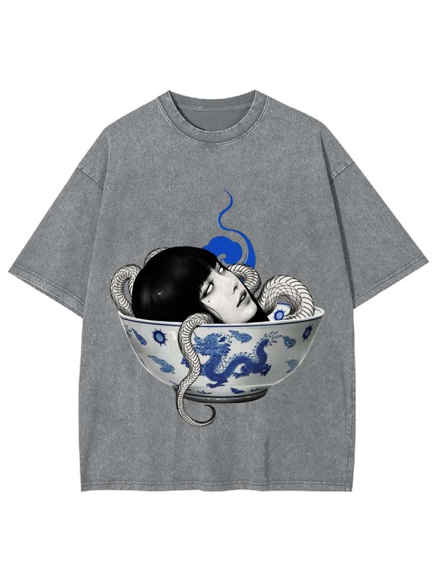 Snake Maiden in the Bowl Washed Tshirt