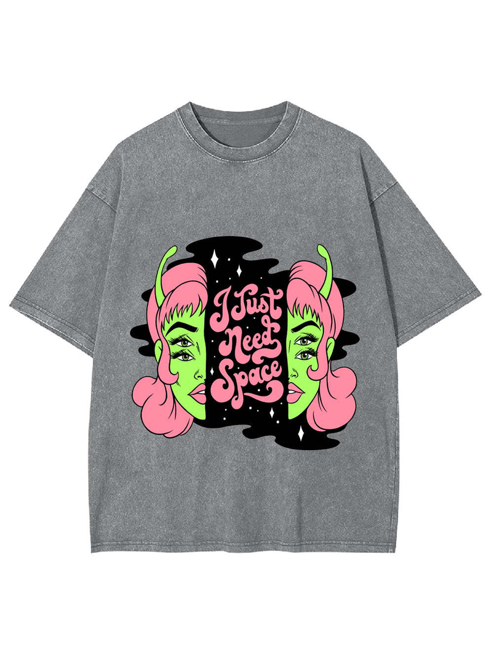 I Just Need Space Washed Tshirt-ClassyOutlaw Sale