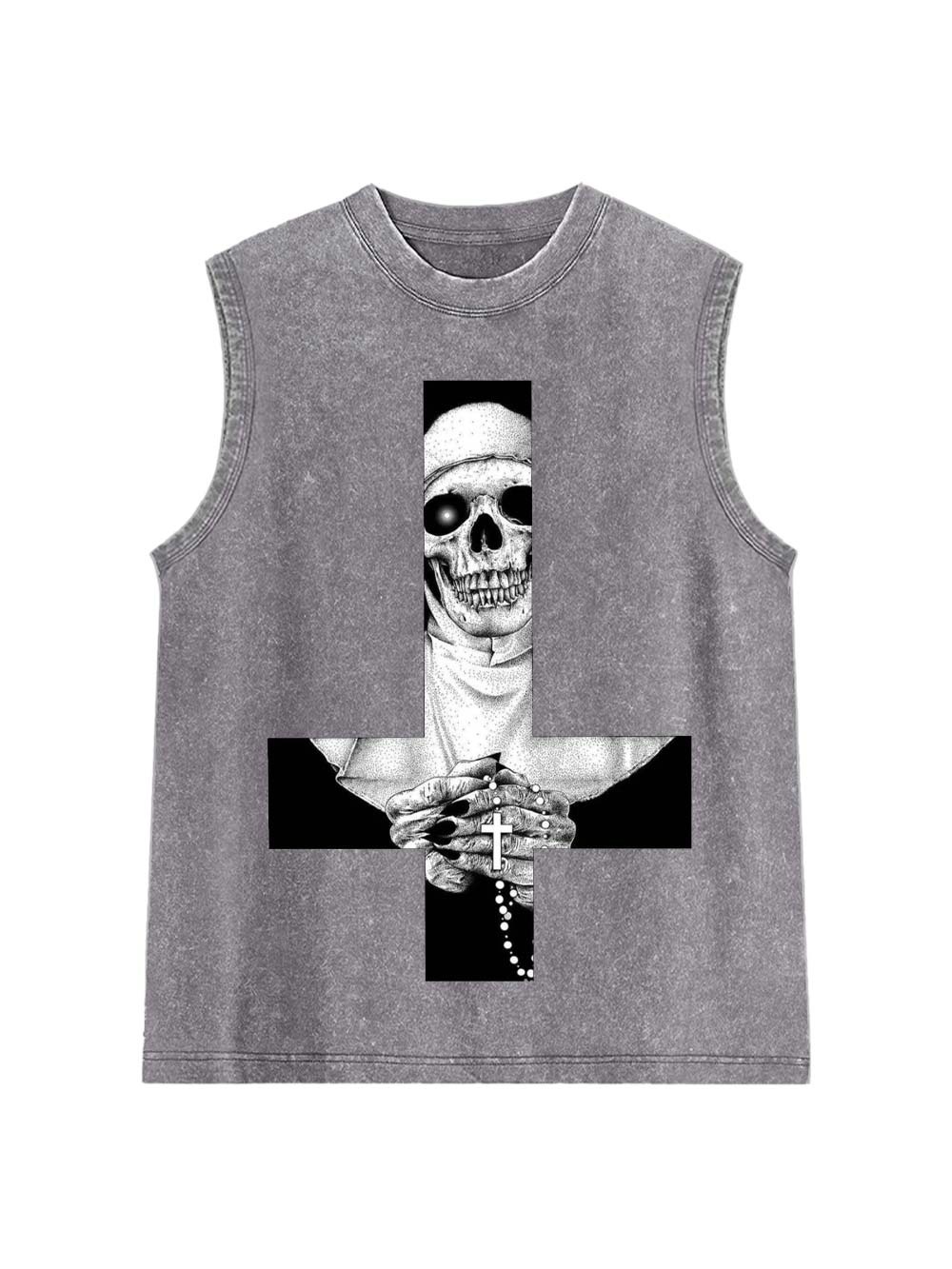 Skeletal Nun Washed Tank Top
