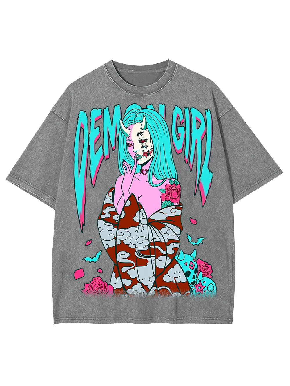 DEMON GIRL AAA WASHED TSHIRT