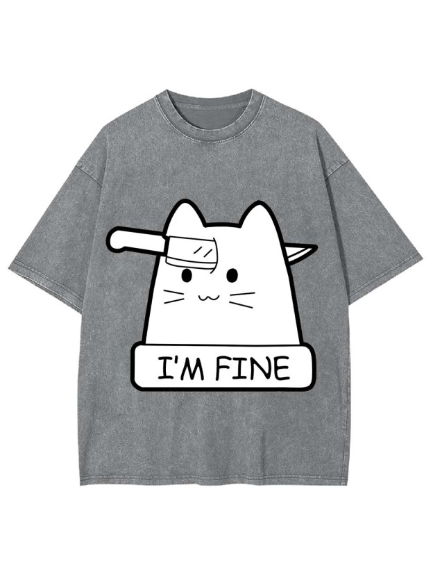 I'm Fine Washed Tshirt