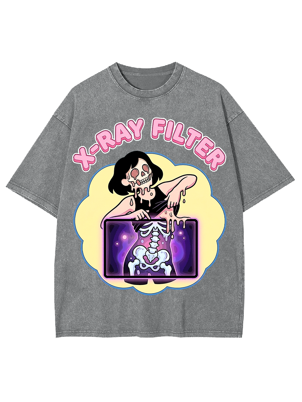 X-RAY FILTER SKELETON AAA WASHED TSHIRT