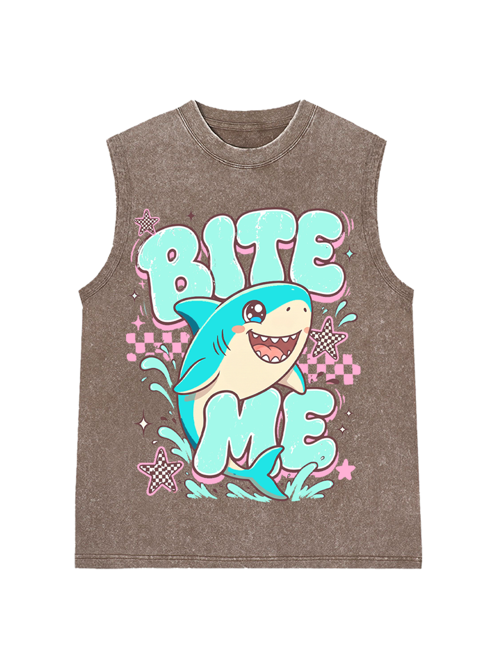 BITE ME WASHED TANK TOP