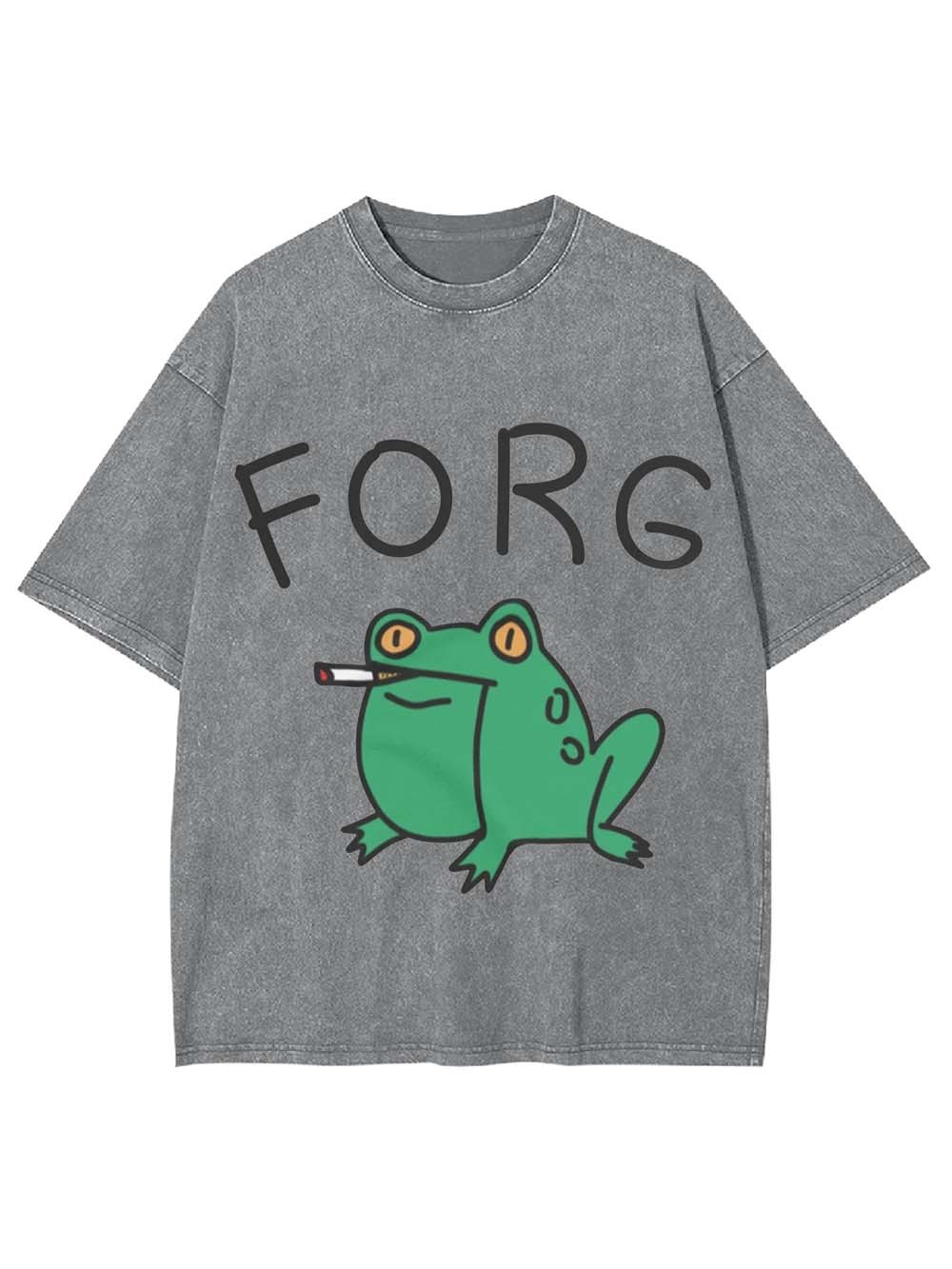Forg the Smoking Frog Washed Tshirt-ClassyOutlaw Sale