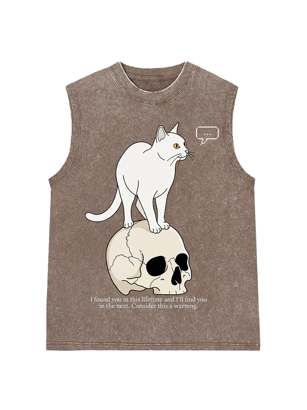 CAT OF MANY LIFETIMES WASHED TANK TOP