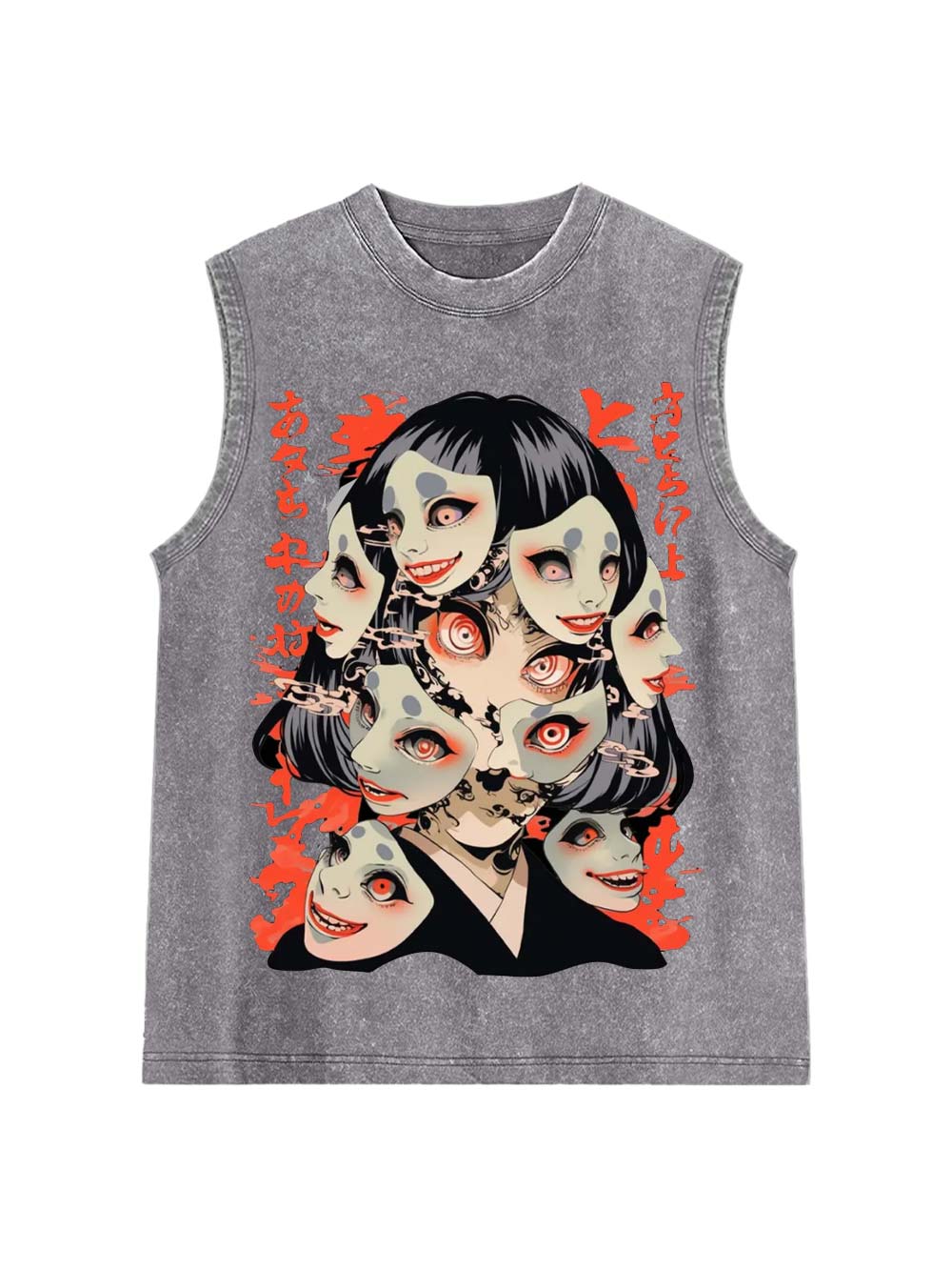 Faces Of Chaos Washed Tank Top