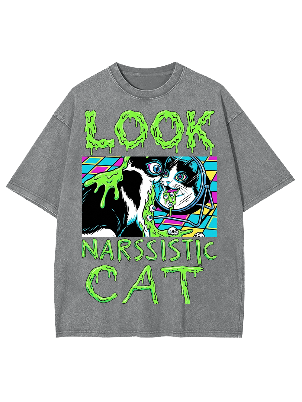 LOOK NARCISSISTIC CAT AAA WASHED TSHIRT