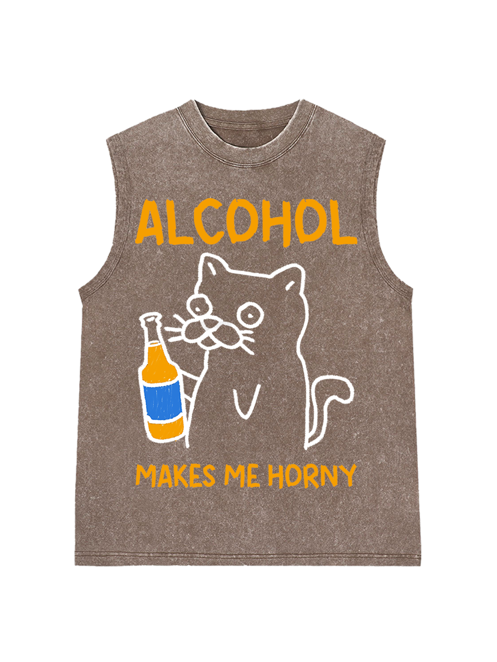 ALCOHOL MAKES ME HORNY WASHED TANK