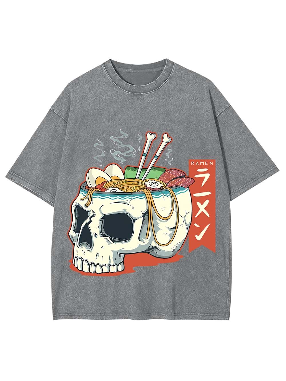 SKULL RAMEN DELIGHT WASHED TSHIRT