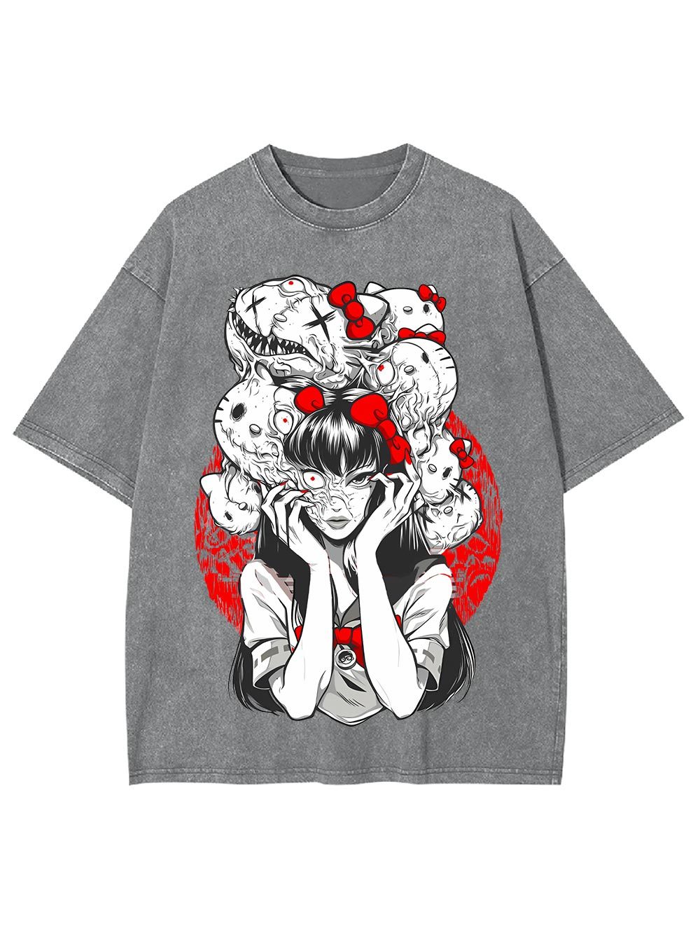 Tomie And Hello Kitty Washed Tshirt