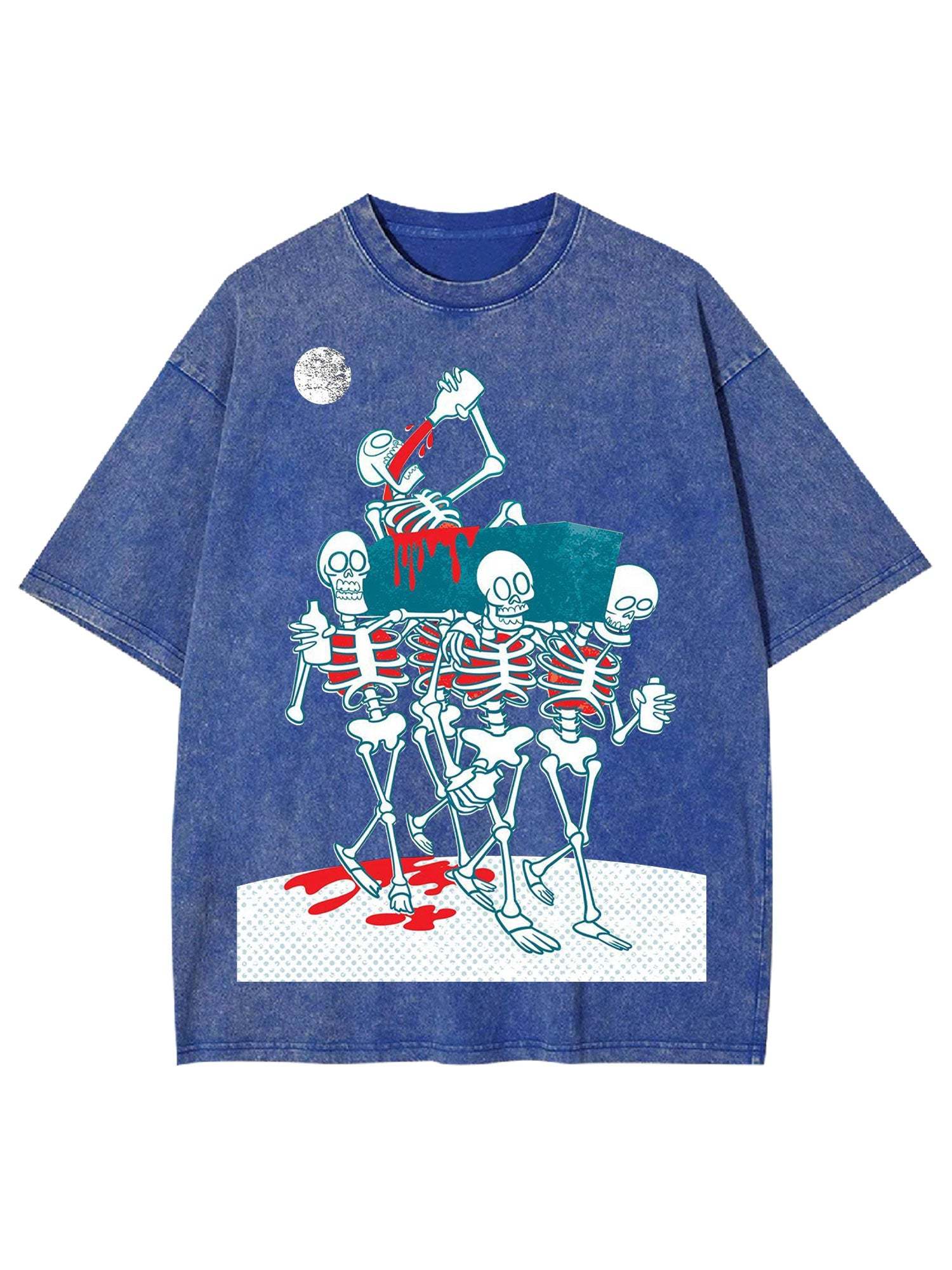 Dance Of The Skeletons Under The Moon Washed Tshirt