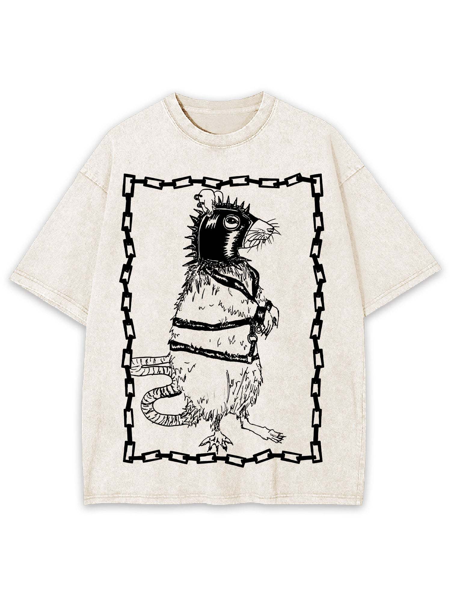 Rebel Rat Washed Tshirt-ClassyOutlaw Sale