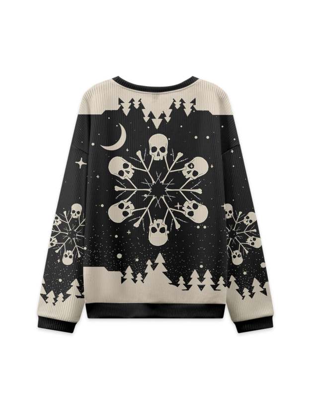 SNOWFLAKE SKULL UGLY CHRISTMAS SWEATSHIRT