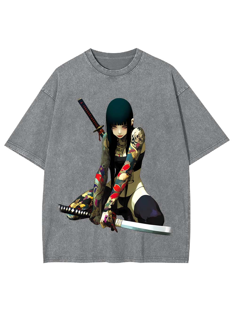 Tattooed Blade Warrior Washed Tshirt